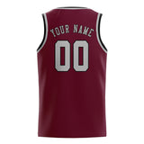 Custom Crimson Red & Gray Colors Design Sports Basketball Jersey