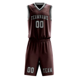 Custom Crimson Red Gray Basketball Set