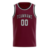 Custom Crimson Red & Gray Colors Design Sports Basketball Jersey