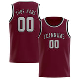 Custom Crimson Red & Gray Colors Design Sports Basketball Jersey