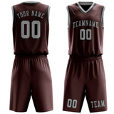 Custom Crimson Red Gray Basketball Set