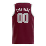 Custom Crimson Red & Gray Colors Design Sports Basketball Jersey