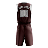 Custom Crimson Red Gray Basketball Set