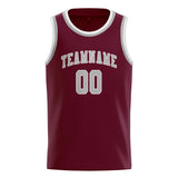 Custom Crimson Red & Gray Colors Design Sports Basketball Jersey