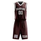 Custom Crimson Red Gray Basketball Set