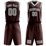 Custom Crimson Red Gray Basketball Set