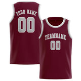 Custom Crimson Red & Gray Colors Design Sports Basketball Jersey