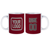 Custom Crimson Red Dark Grey Mug