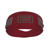Custom Crimson Red Dark Grey Sports headband