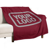 Custom Crimson Red Gray Blanket