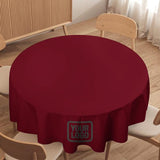 Custom Crimson Red Dark Grey Round Table Cloth