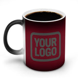 Custom Crimson Red Dark Grey Magic Mug