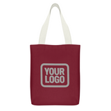 Custom Crimson Red Dark Grey Canvas Tote Bag