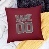 Custom Crimson Red Dark Grey Pillowcase