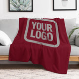 Custom Crimson Red Gray Blanket