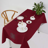Custom Crimson Red Gray Square Table Cloth