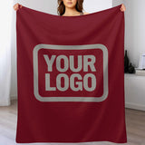 Custom Crimson Red Gray Blanket