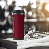 Custom Crimson Red Dark Grey Stainless Steel Water Cup