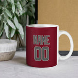Custom Crimson Red Dark Grey Mug