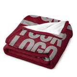 Custom Crimson Red Gray Blanket