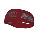 Custom Crimson Red Dark Grey Sports headband