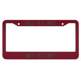 Custom Crimson Red Green License Plate Frame