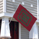 Custom Crimson Red Green Flag