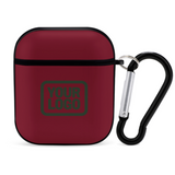 Custom Crimson Red Dark Green AirPods Case