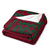 Custom Crimson Red Green Blanket