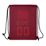 Custom Crimson Red Red Drawstring Bag
