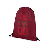 Custom Crimson Red Red Drawstring Bag