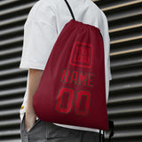 Custom Crimson Red Red Drawstring Bag