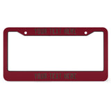 Custom Crimson Red Dark Green License Plate Frame