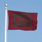 Custom Crimson Red Dark Green Flag