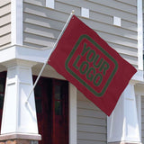 Custom Crimson Red Dark Green Flag