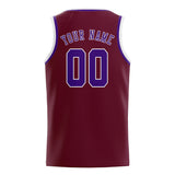 Custom Crimson Red & Purple Colors Design Sports Basketball Jersey