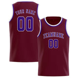 Custom Crimson Red & Purple Colors Design Sports Basketball Jersey