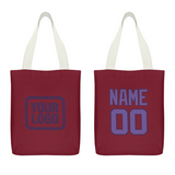 Custom Crimson Red Light Purple Canvas Tote Bag