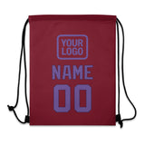 Custom Crimson Red Light Purple Drawstring Bag
