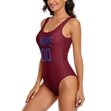 Custom Crimson Red Light Purple Swimsuit