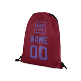 Custom Crimson Red Light Purple Drawstring Bag