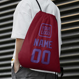 Custom Crimson Red Light Purple Drawstring Bag