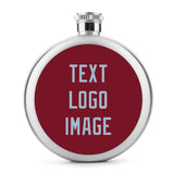 Custom Crimson Red Light Blue Hip Flask