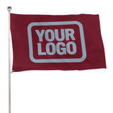 Custom Crimson Red Light Blue Flag
