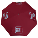 Custom Crimson Red Light Blue Automatic Umbrella