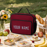 Custom Crimson Red Light Blue Lunch Bag