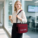 Custom Crimson Red Light Blue Lunch Bag