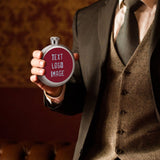 Custom Crimson Red Light Blue Hip Flask