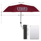 Custom Crimson Red Light Blue Automatic Umbrella