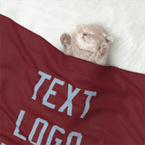 Custom Crimson Red Light Blue Pet Blanket